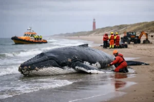 Reddingspoging voor gestrande bultrug Timmy opnieuw vertraagd